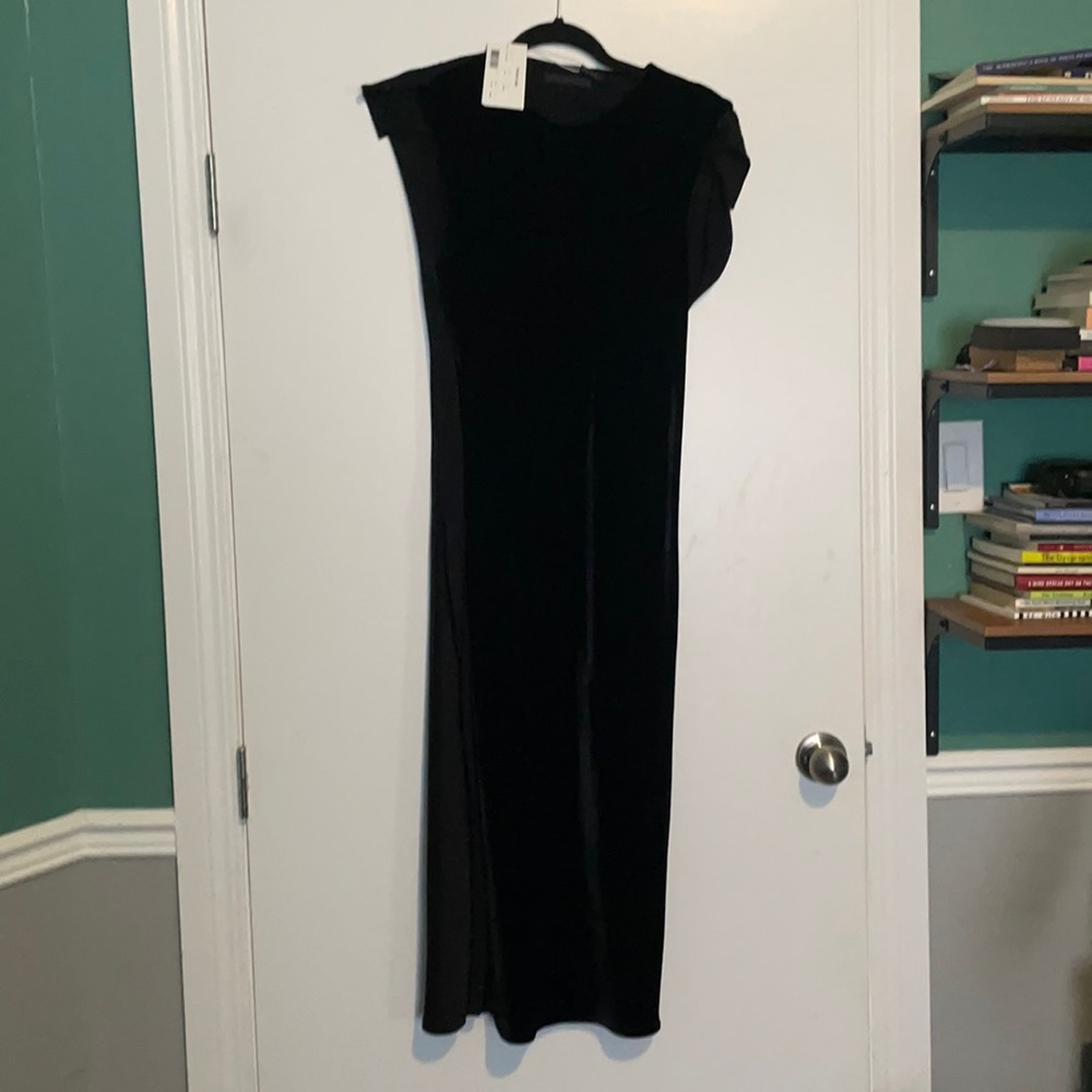 Helmut Lang Velvet Shift Dress tag-on